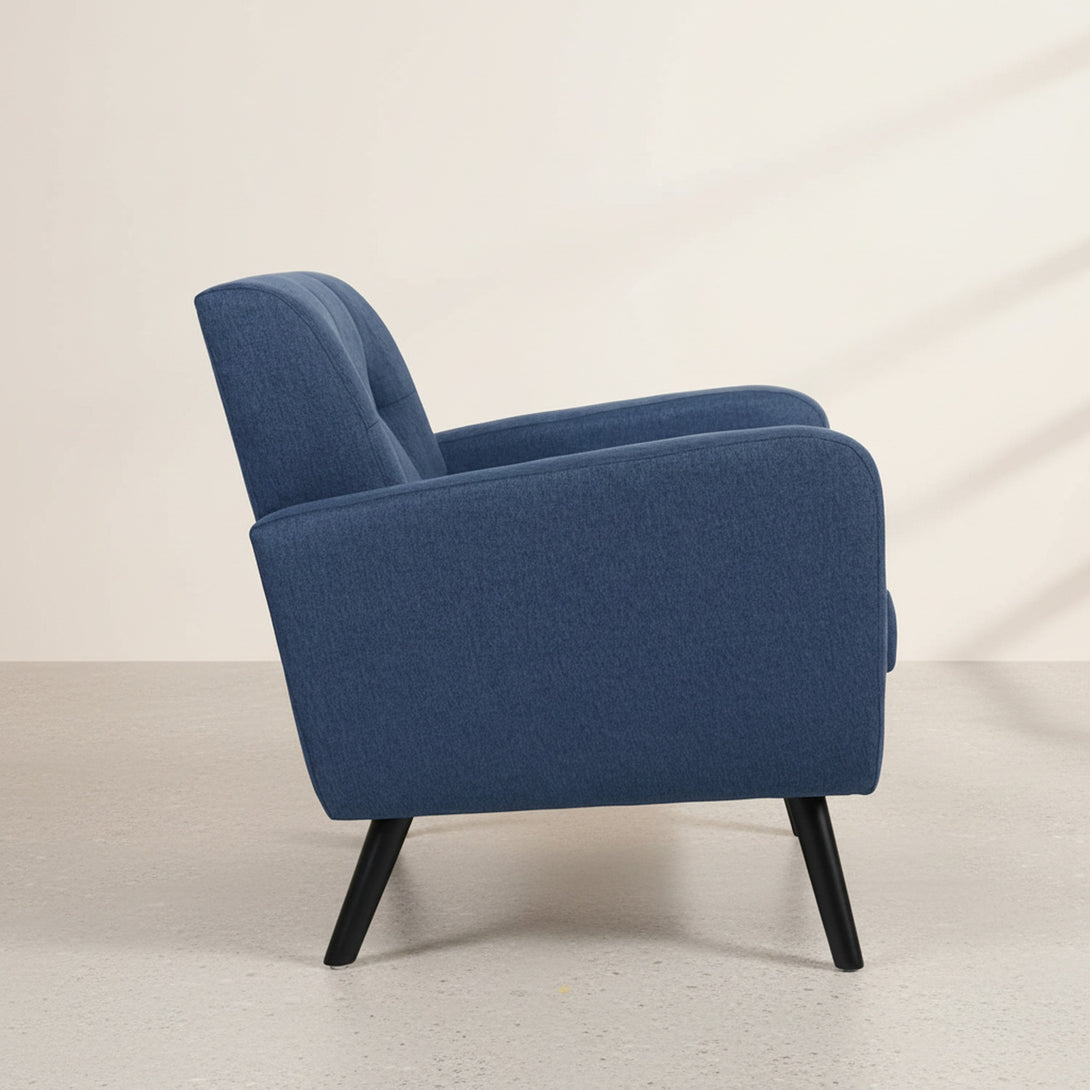 Tulo Linen Armchair - Dark Blue