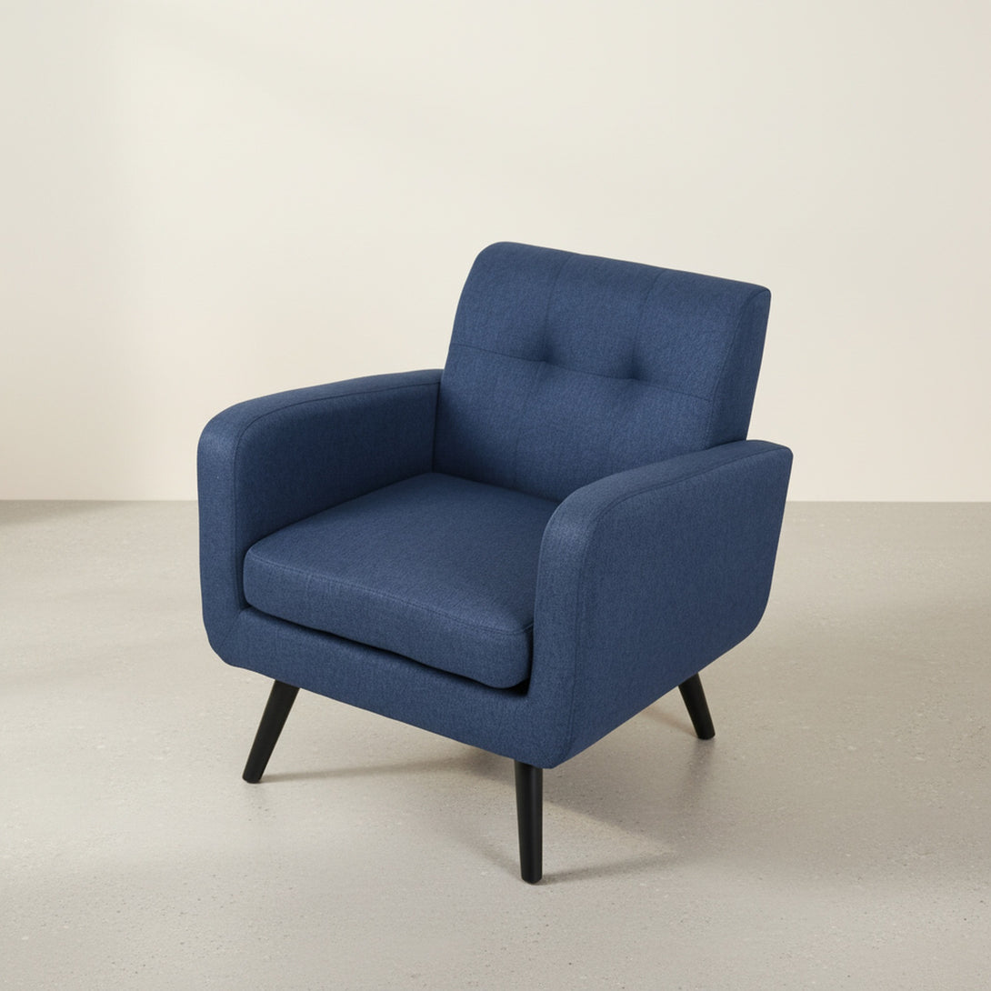 Tulo Linen Armchair - Dark Blue