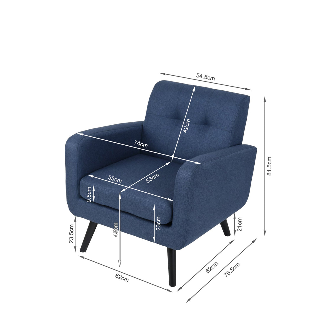 Tulo Linen Armchair - Dark Blue