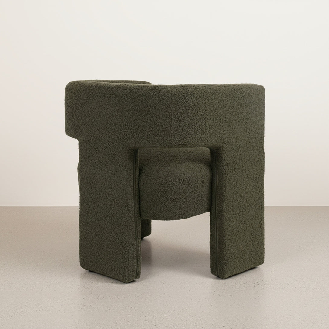 Rivo Boucle Armchair - Dark Green