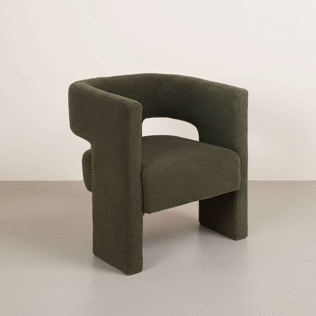 Rivo Boucle Armchair - Dark Green