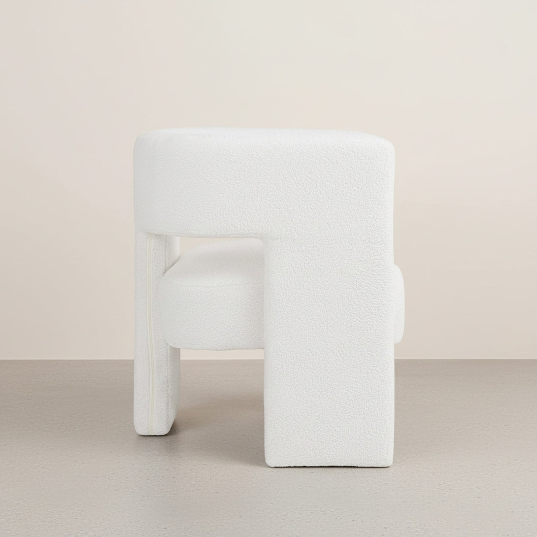 Rivo Boucle Armchair - White