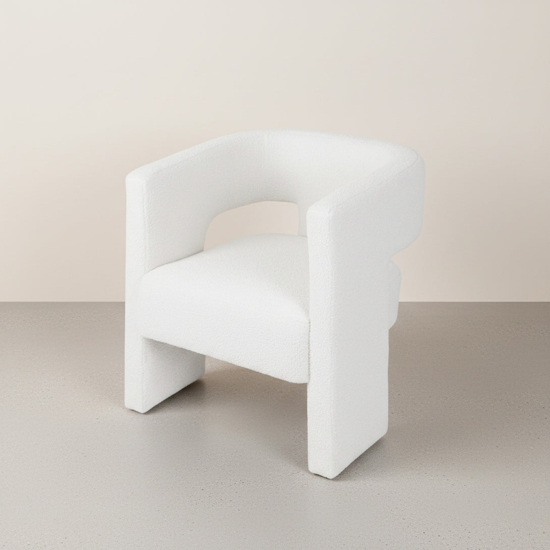 Rivo Boucle Armchair - White