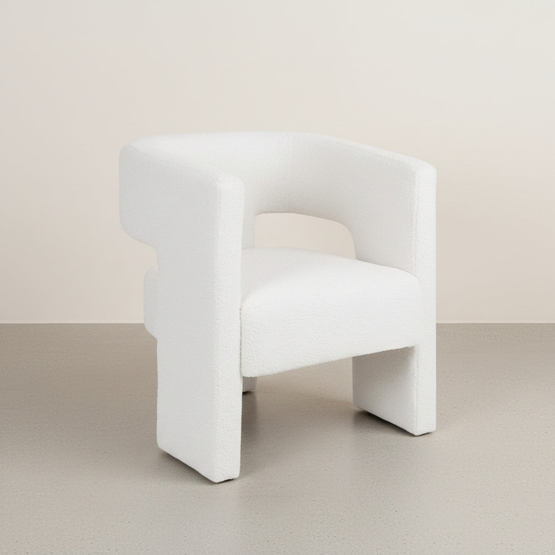 Rivo Boucle Armchair - White