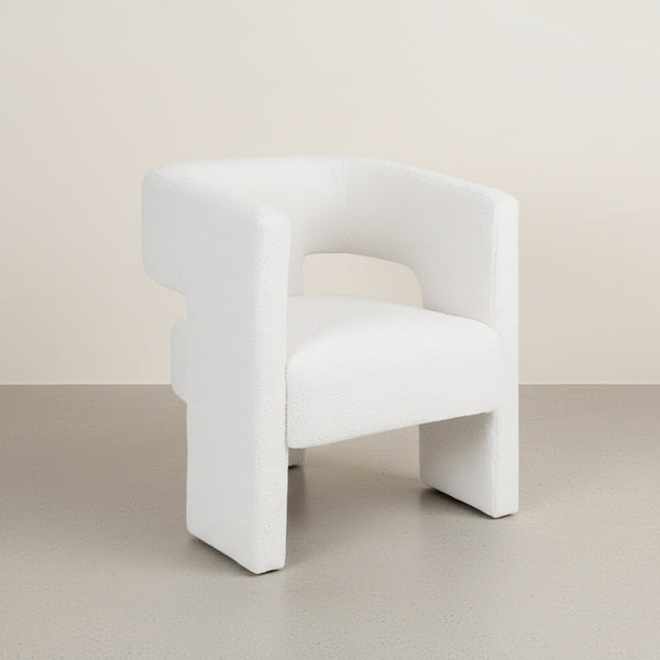Rivo Boucle Armchair - White