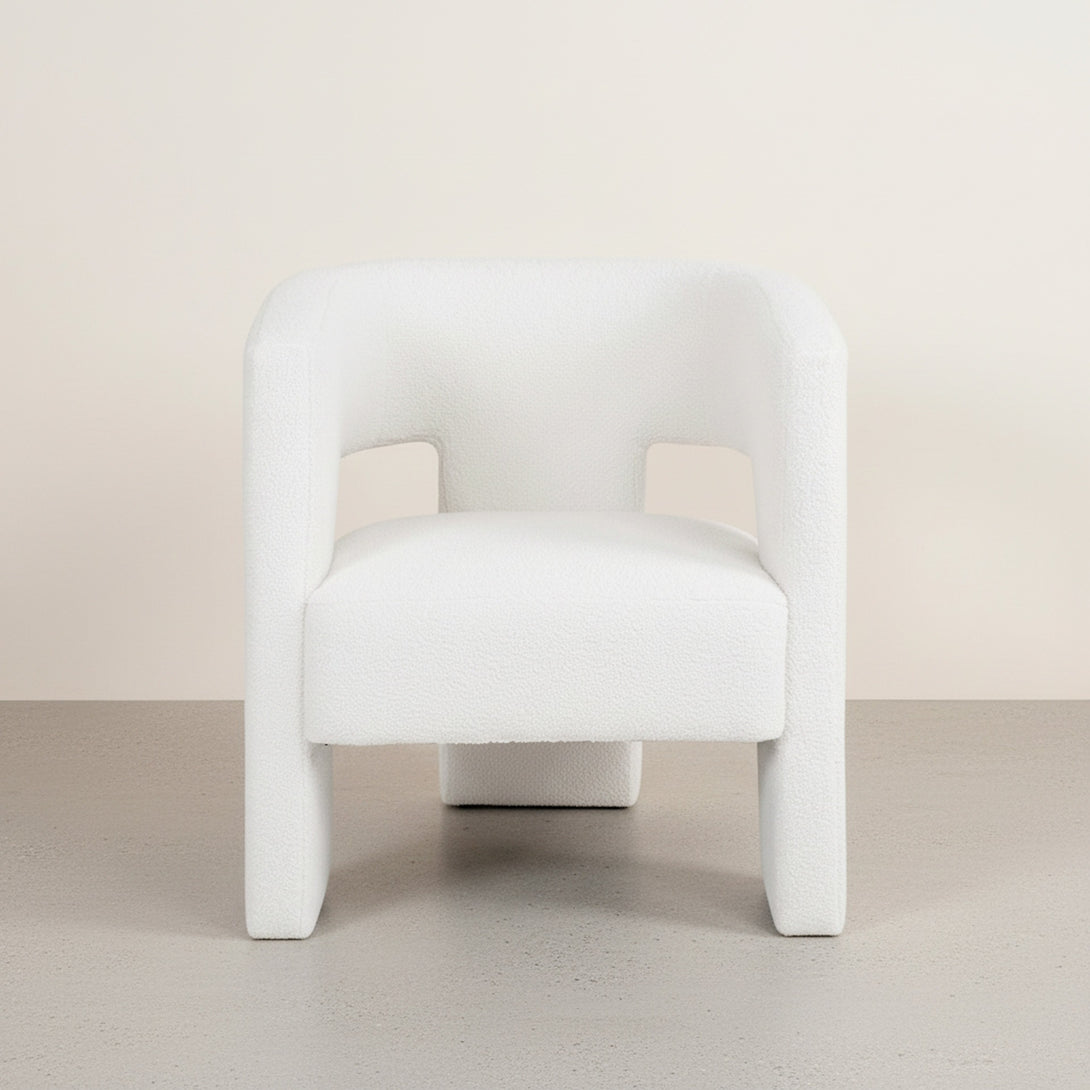 Rivo Boucle Armchair - White