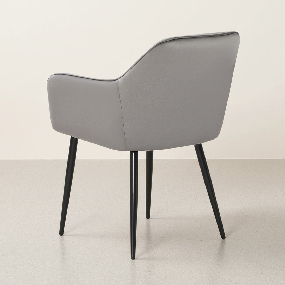 Adelaide Velvet Dining Chairs - Set of 2 - Light Grey