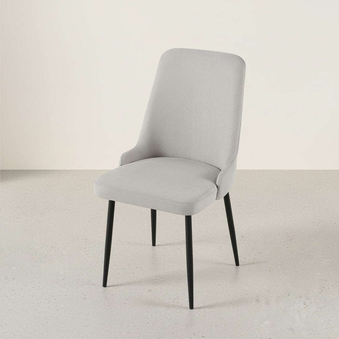 Oliro Linen Dining Chair - Set of 4 - Light Grey