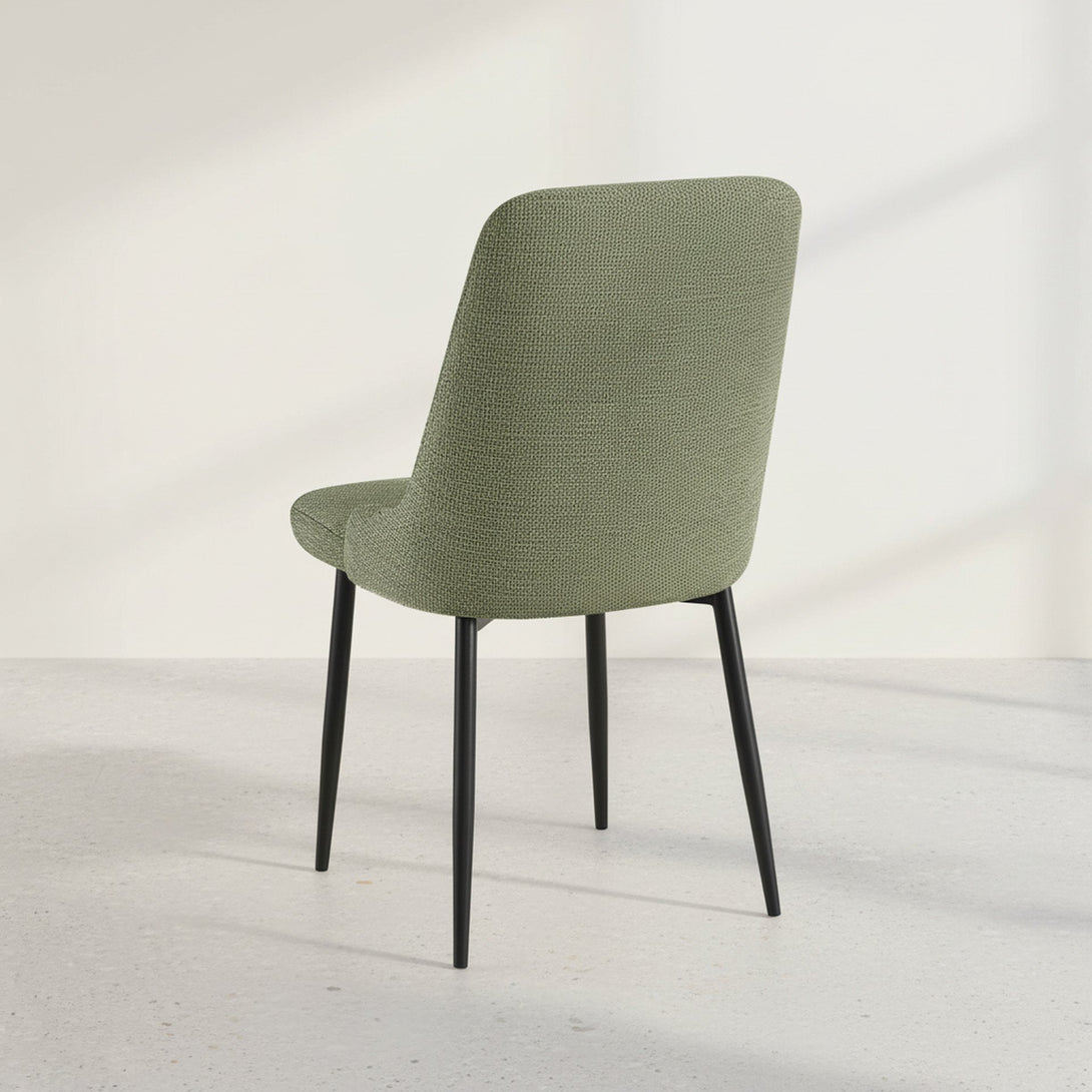 Oliro Linen Dining Chair - Set of 4 - Dark Green