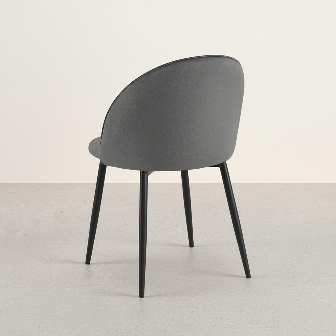 Avela Velvet Dining Chair - Set of 4 - Dark Grey