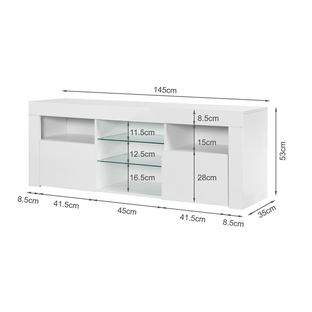 Atka 1.45m LED Entertainment Unit - White