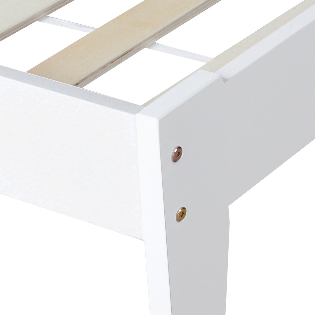 Meri Single Wooden Slat Bed Frame - White