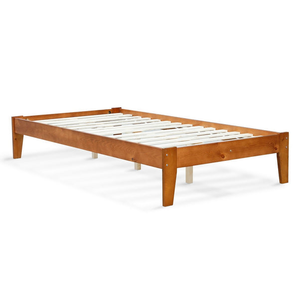Meri King Single Wooden Slat Bed Frame - Oak