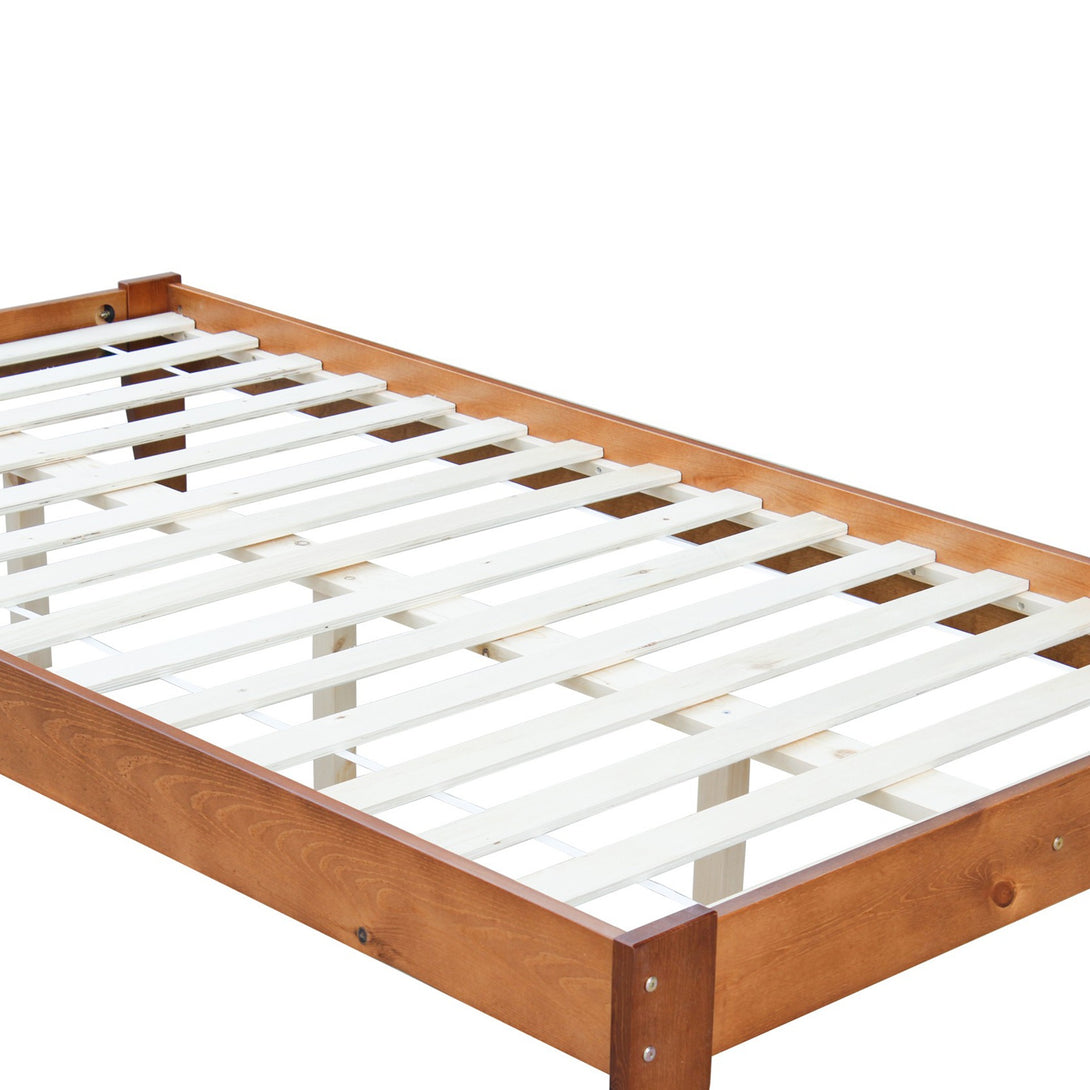 Meri King Single Wooden Slat Bed Frame - Oak