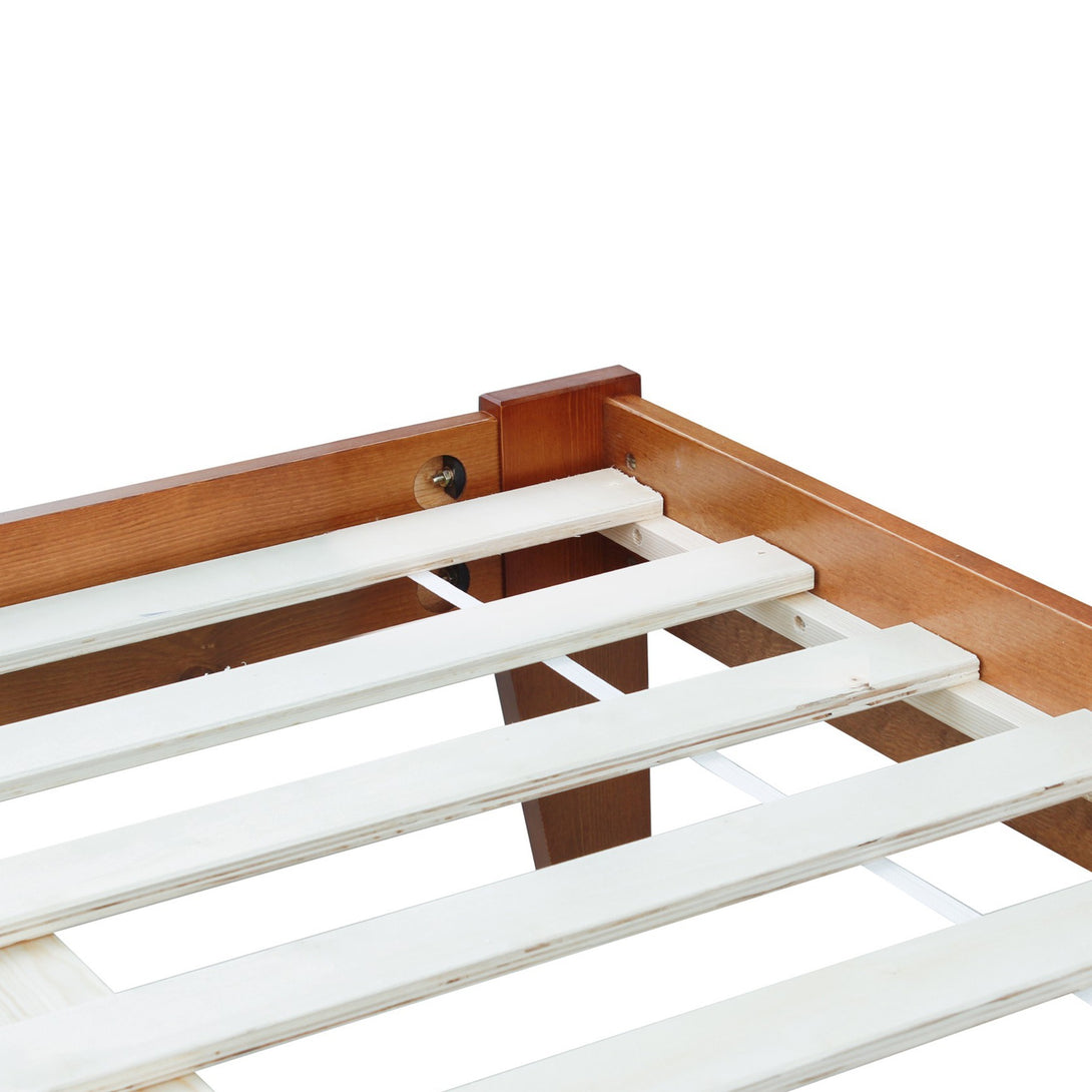 Meri King Single Wooden Slat Bed Frame - Oak