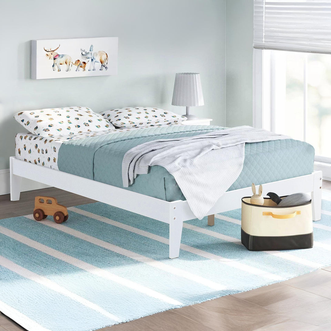 Meri Double Wooden Bed Frame - White