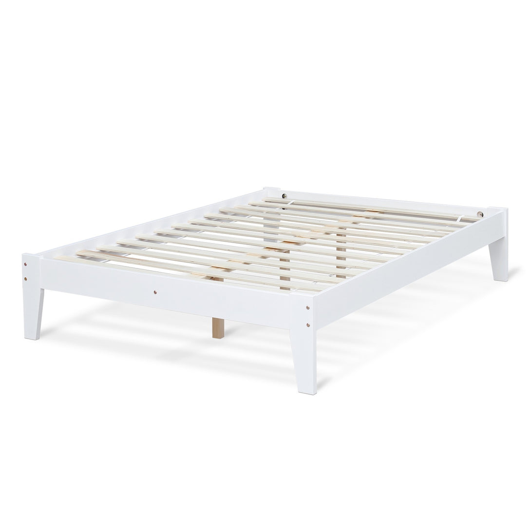 Meri Double Wooden Slat Bed Frame - White