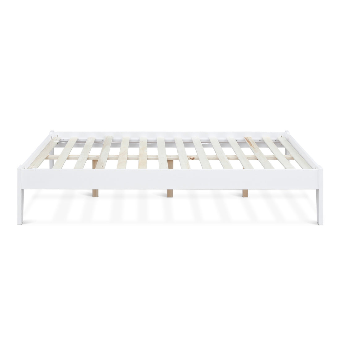 Meri Double Wooden Slat Bed Frame - White