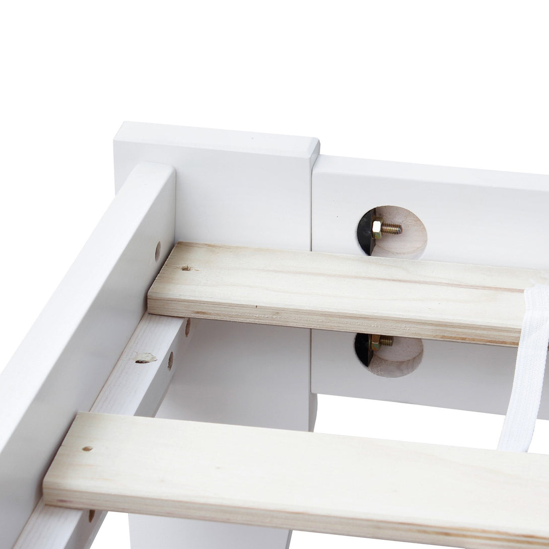 Meri Double Wooden Slat Bed Frame - White