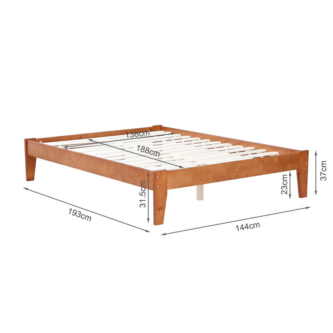 Meri Double Wooden Slat Bed Frame - Oak