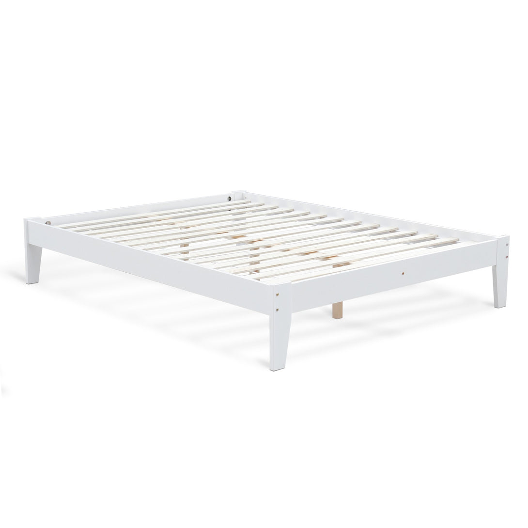 Meri Queen Wooden Slat Bed Frame - White