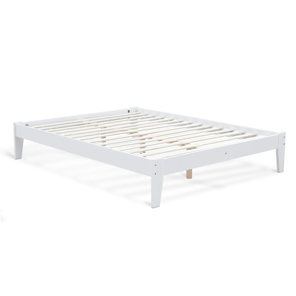 Meri Queen Wooden Slat Bed Frame - White