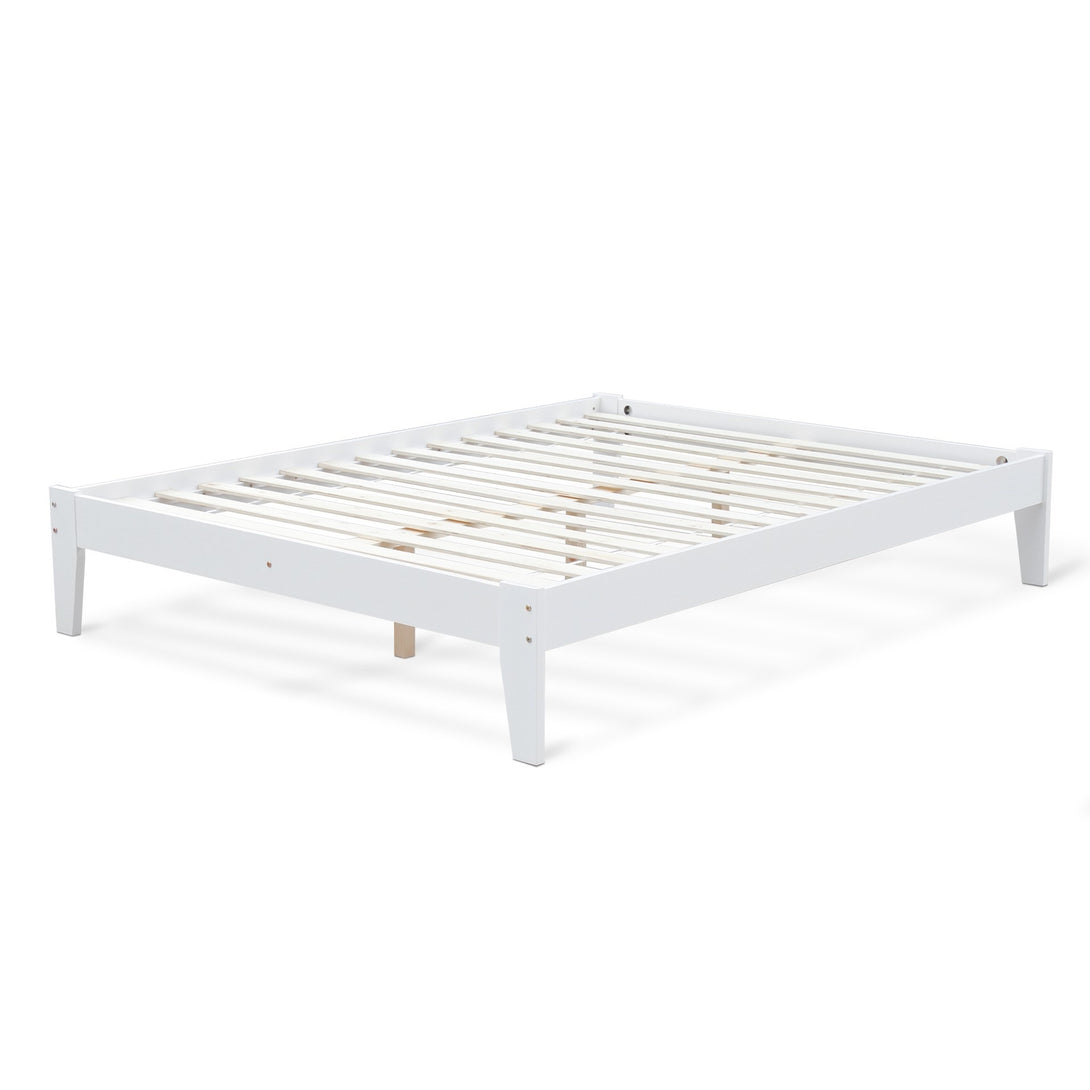 Meri Queen Wooden Slat Bed Frame - White