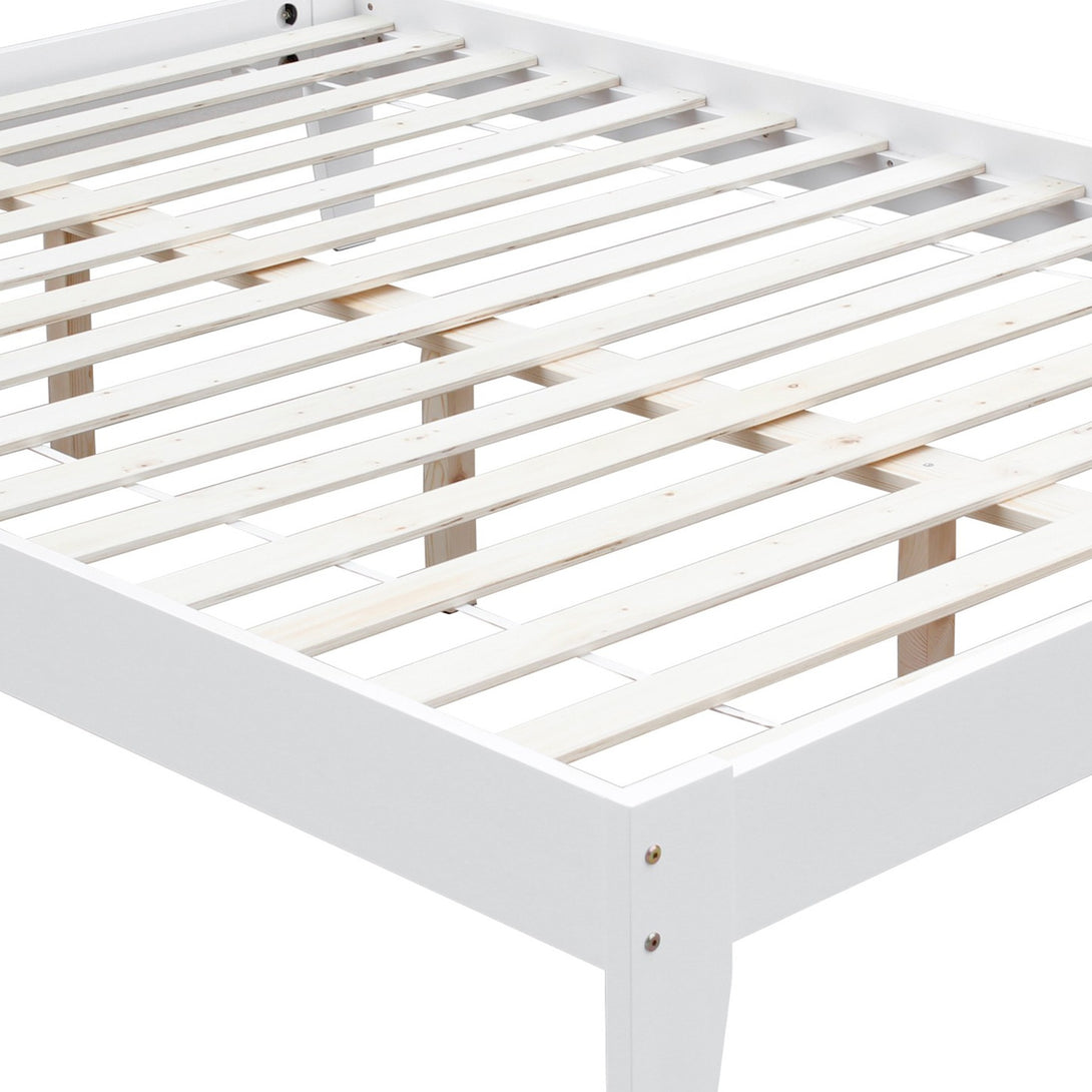 Meri Queen Wooden Slat Bed Frame - White
