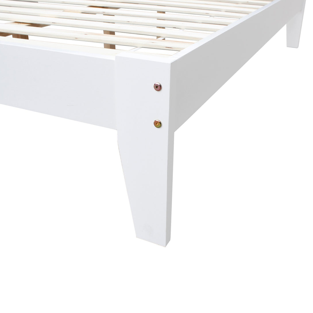 Meri Queen Wooden Slat Bed Frame - White