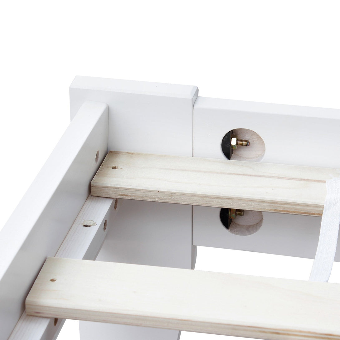 Meri Queen Wooden Slat Bed Frame - White