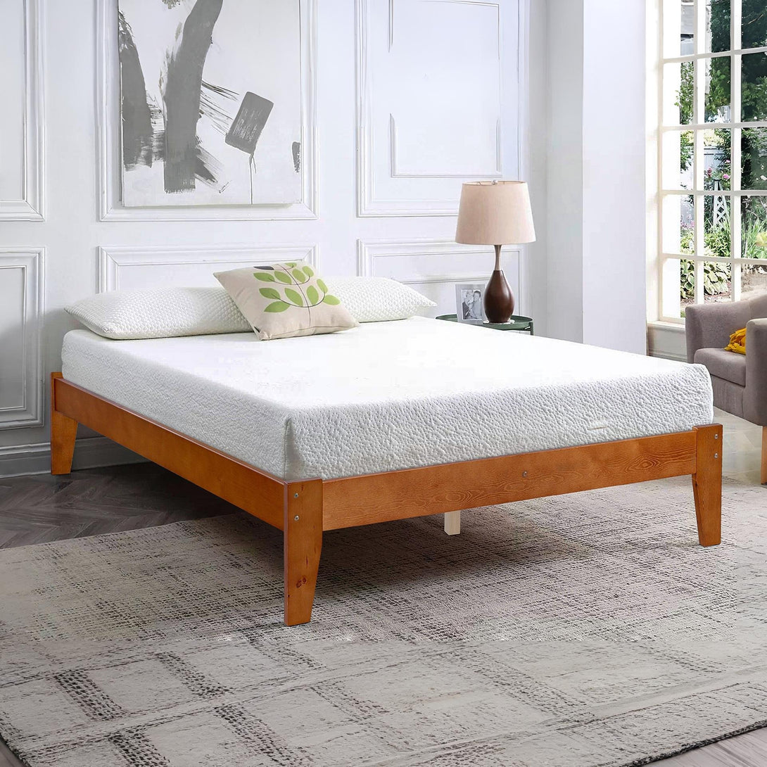 Meri Queen Wooden Bed Frame - Oak