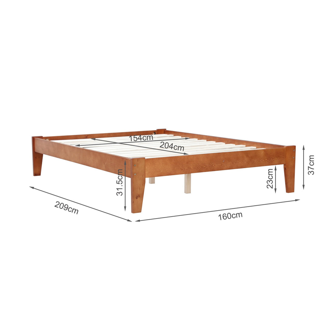 Meri Queen Wooden Slat Bed Frame - Oak