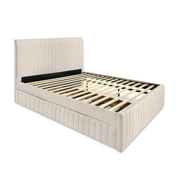 Tasman Queen with Single Trundle Bed Frame - Oat