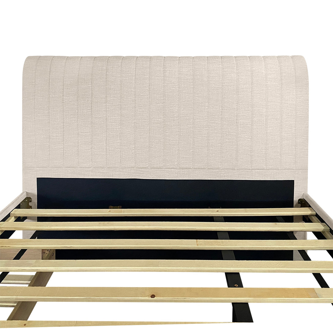 Tasman Queen with Single Trundle Bed Frame - Oat