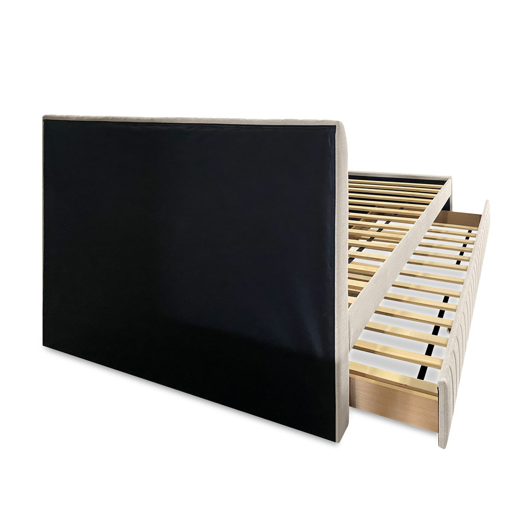 Tasman Queen with Single Trundle Bed Frame - Oat