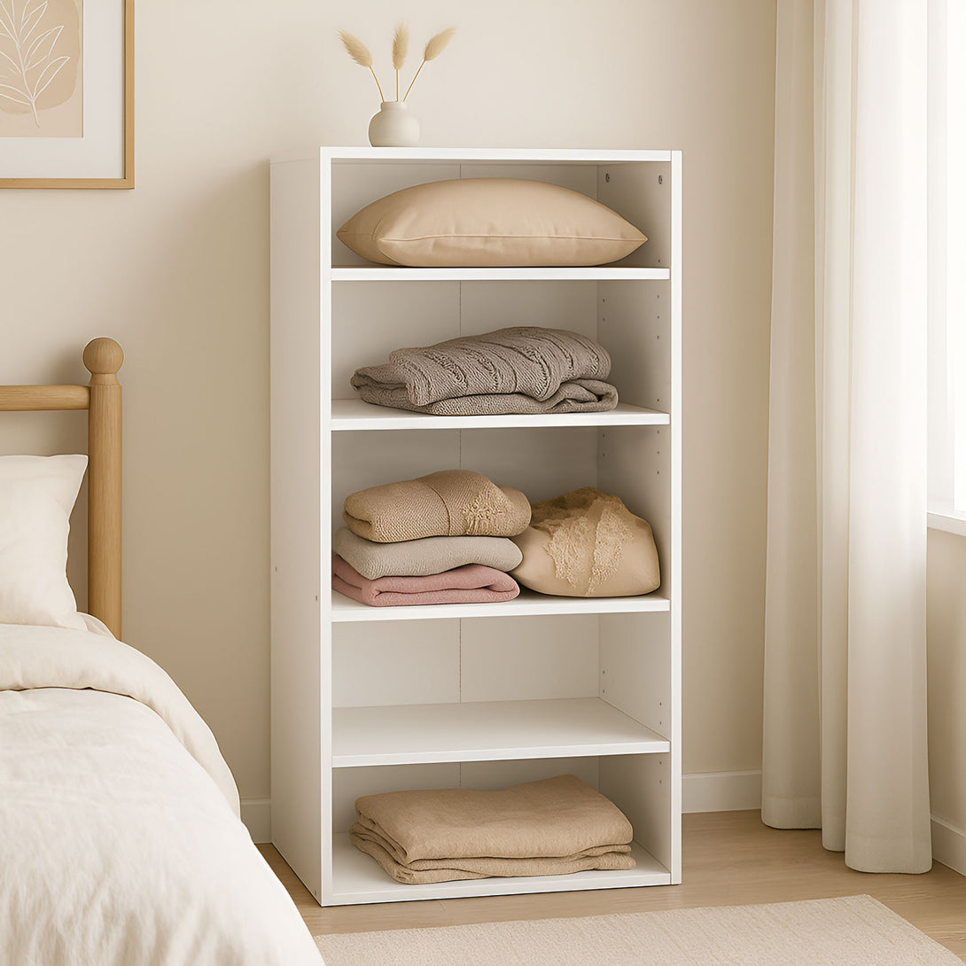 PAYETTE 5 Shelf Wardrobe - WHITE