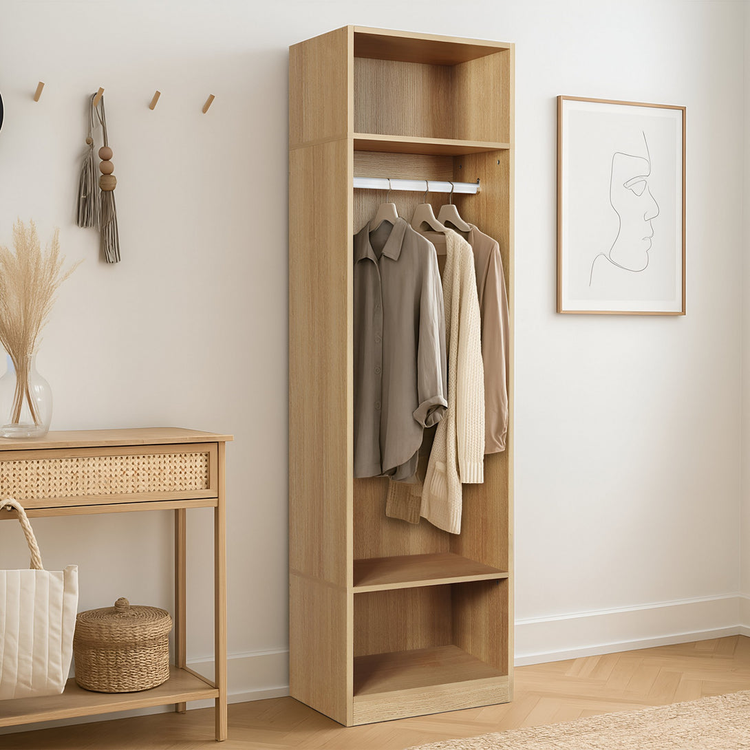 PAYETTE 3 Shelf & Hanging Wardrobe - OAK