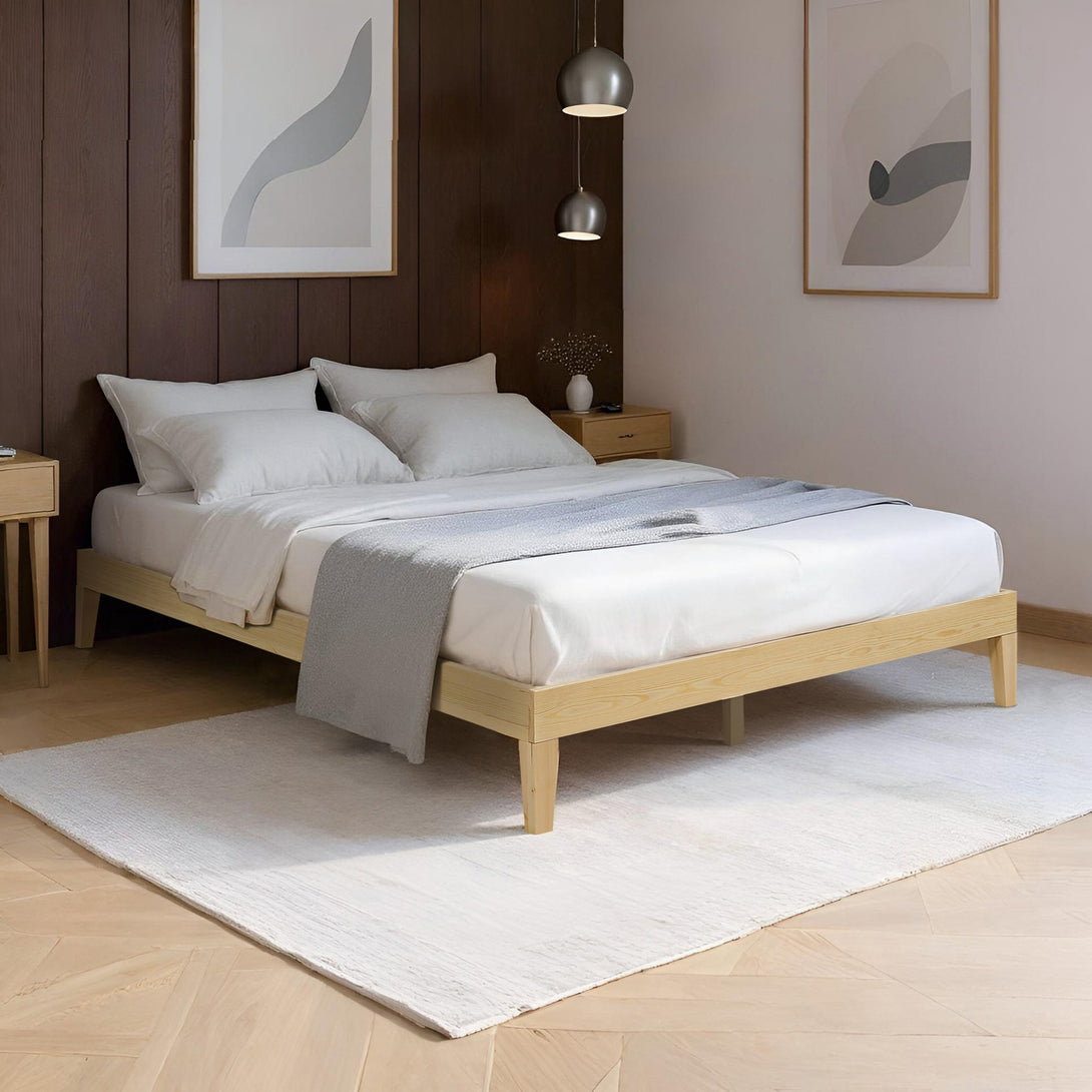 Creise Double Wooden Bed Frame - Light Oak