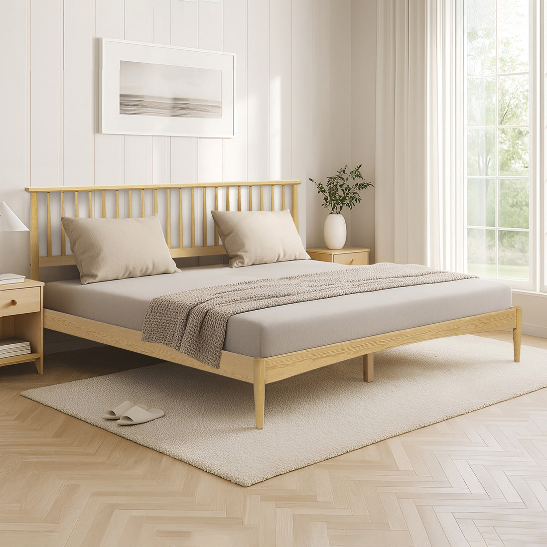 Tolmount King Wooden Bed Frame - Light Oak
