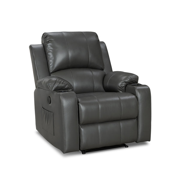 Henley Air Leather Electric 1 Seater Recliner Sofa - Grey