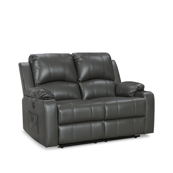 Henley Air Leather Electric 2 Seater Recliner Sofa - Grey
