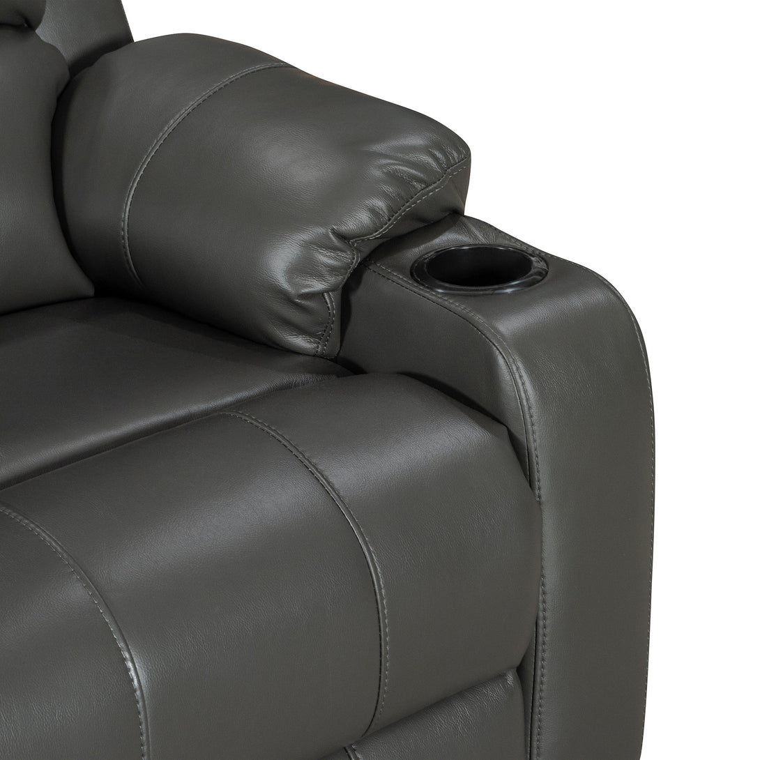 Henley Air Leather Electric 3 Seater Recliner Sofa - Grey