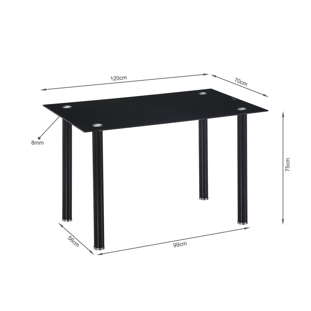 Benjamin 5 Piece 1.2m Dining Set - Black