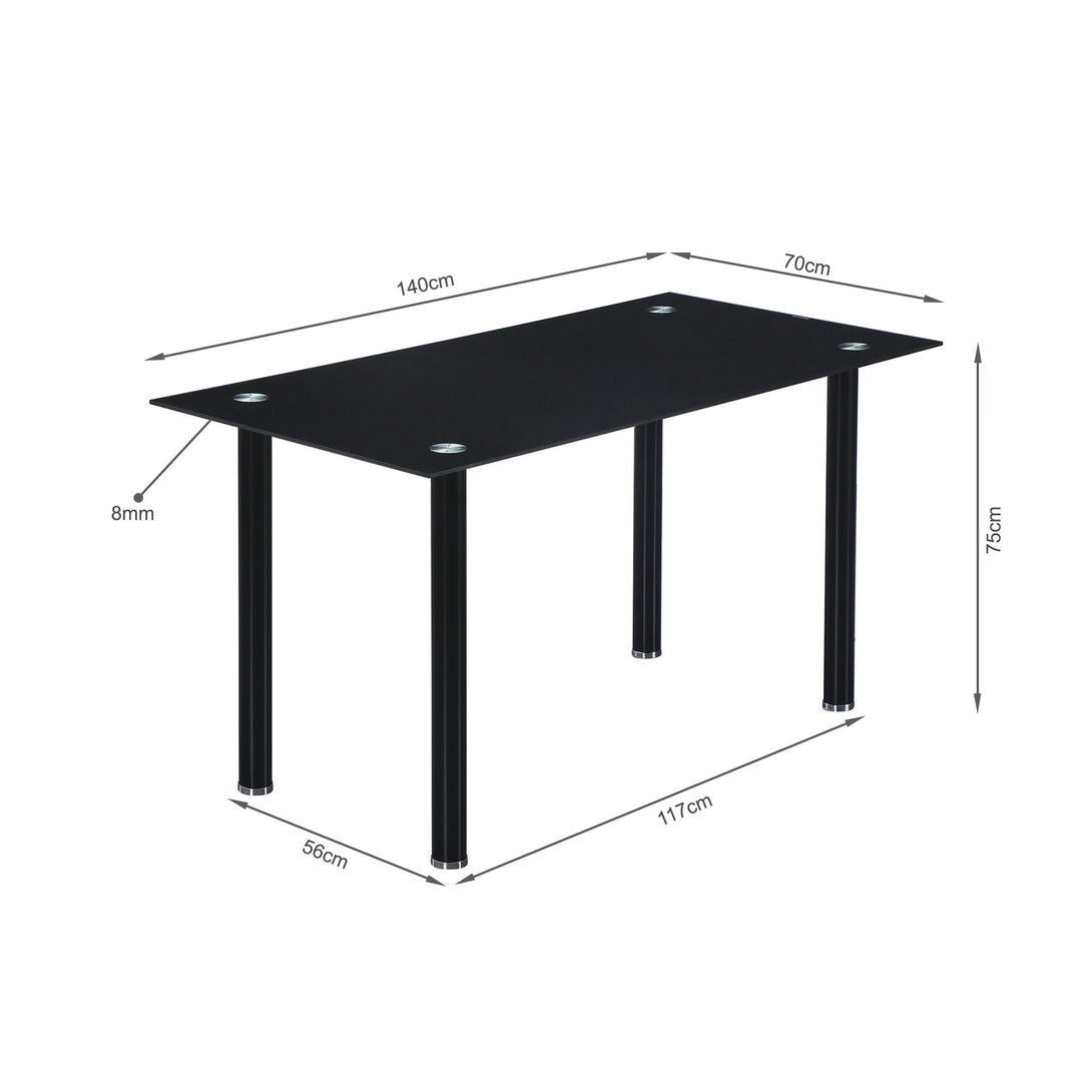 Benjamin 5 Piece 1.4m Dining Set - Black