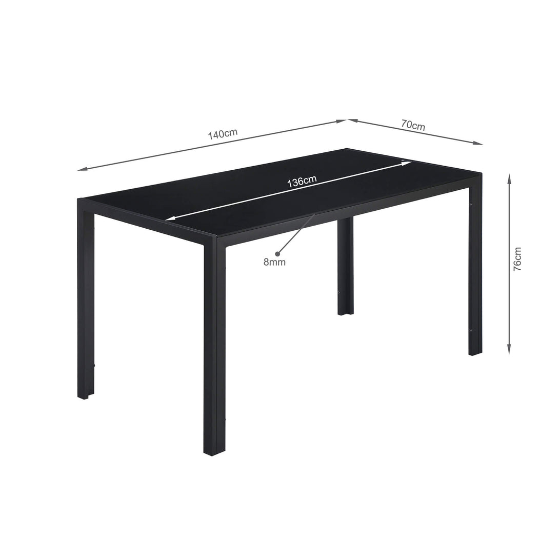 Samuel 5 Piece 1.4m Dining Set - Black