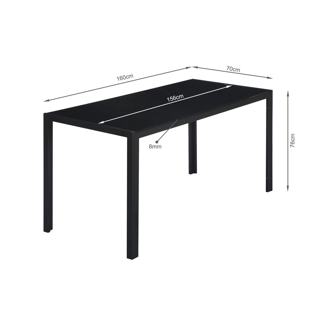 Samuel 7 Piece 1.6m Dining Set – Black 