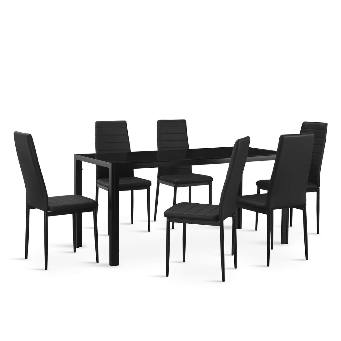 Samuel 7 Piece 1.6m Dining Set – Black 