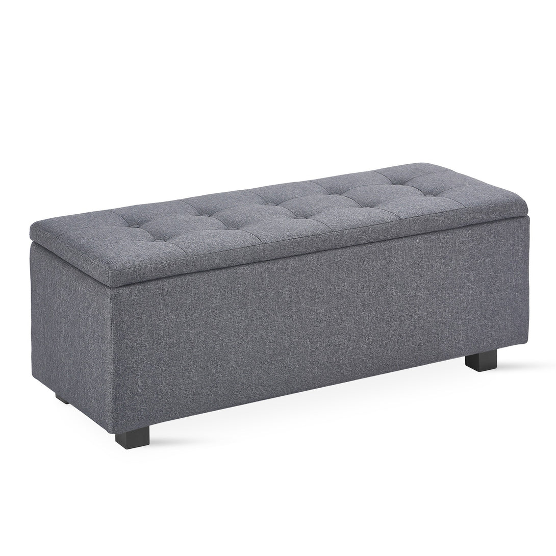 Alexander Storage Ottoman Bench - Dark Grey 