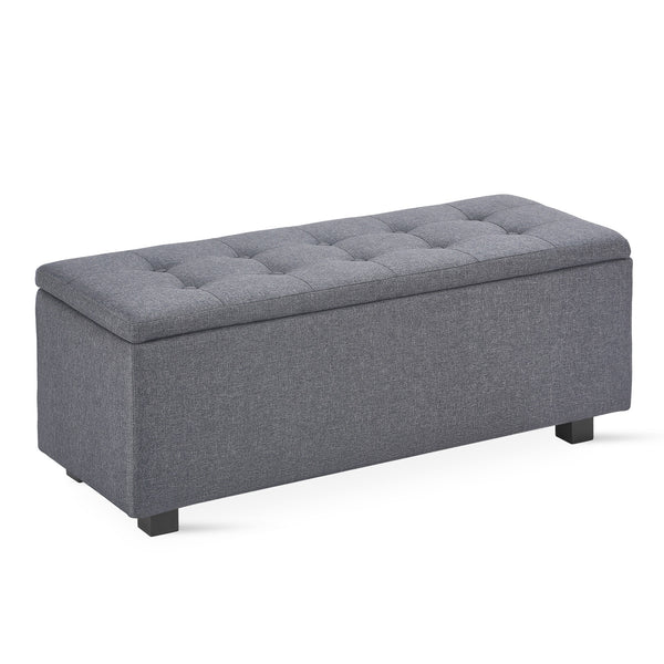 Alexander Storage Ottoman Bench - Dark Grey 
