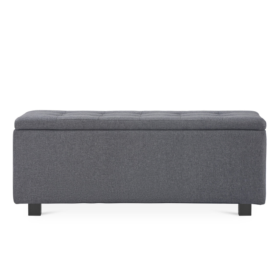 Alexander Storage Ottoman Bench - Dark Grey 